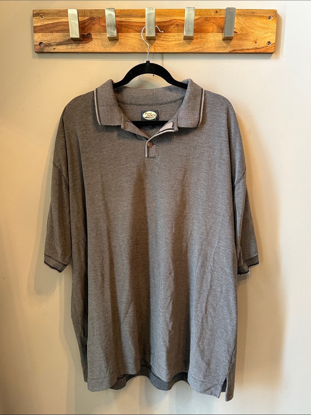Tommy Bahama - Men's Polo in Gray with Subtle Black/Gray Striped Trim